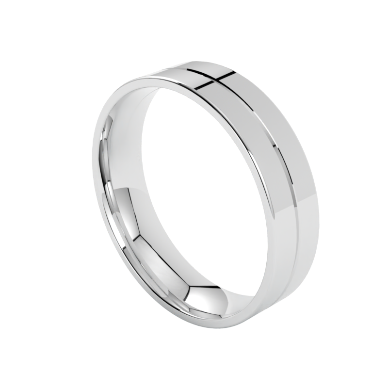 Wysokogatunkowa obrączka ślubna z białego złota